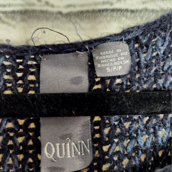 Anthroplogie Quinn Blue Gray Ombre Open Knit Long-Sleeved Sweater Size Small - Picture 10 of 12